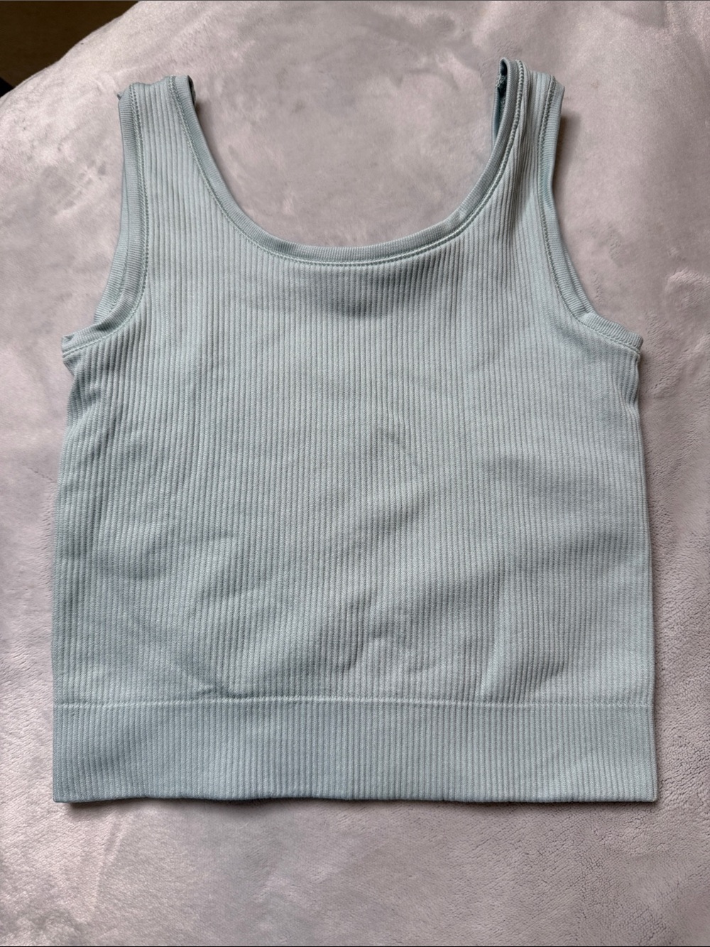 Athleta Ribbed Square-Neck Tank Top - Sage Green